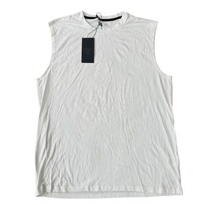 VRST Men’s Essential Muscle Tank white cotton blend size L NWT